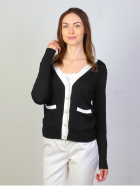 Elegant Cardigan with Gold Buttons